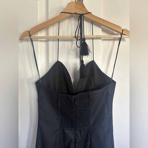 NEW Reformation Solasta Cotton Midi Halter Slip Dress Cocktail Black | size 2 - Picture 8 of 12